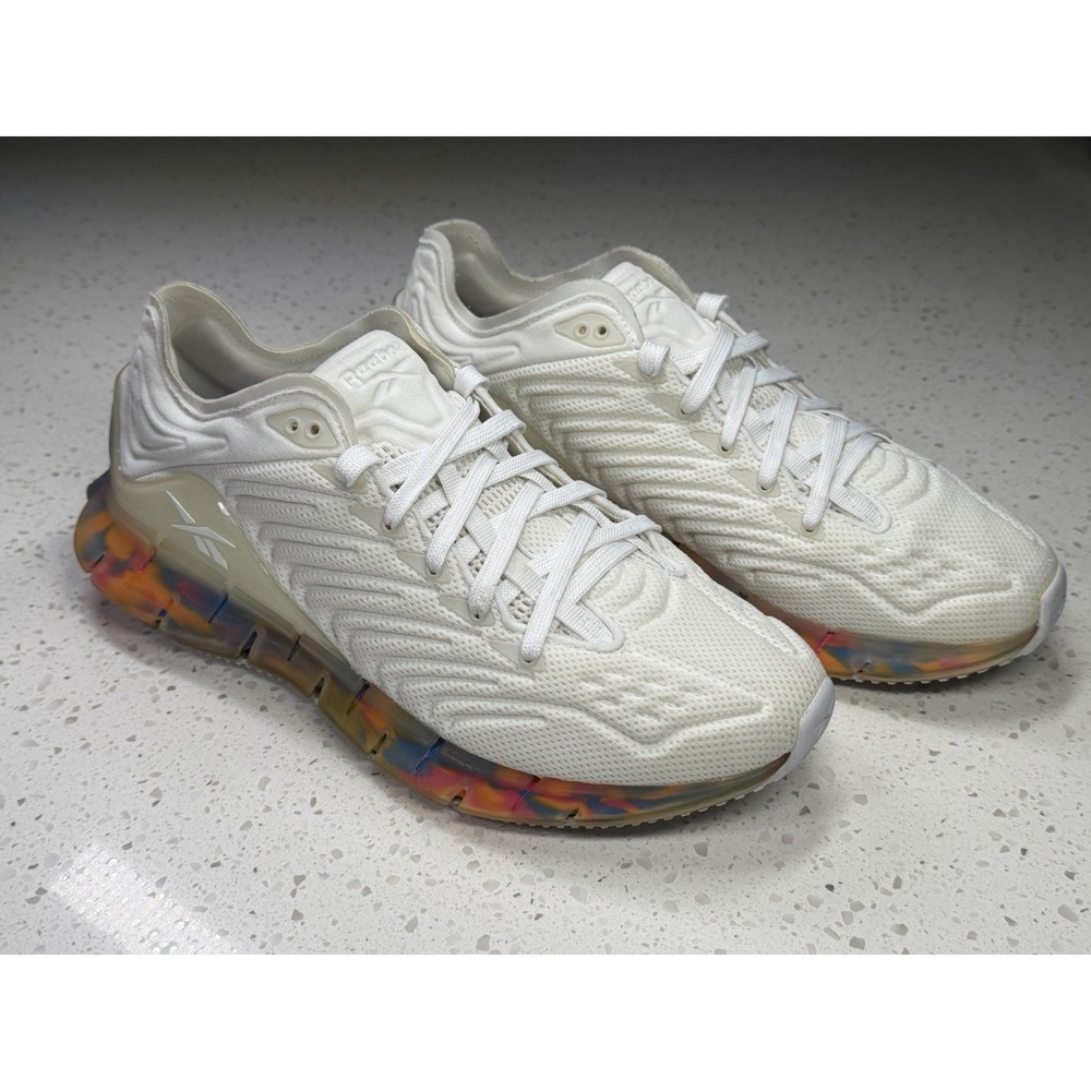 Reebok Zig Kinetica II White Multicolor Lightweight Athletic Sneaker Women's 8